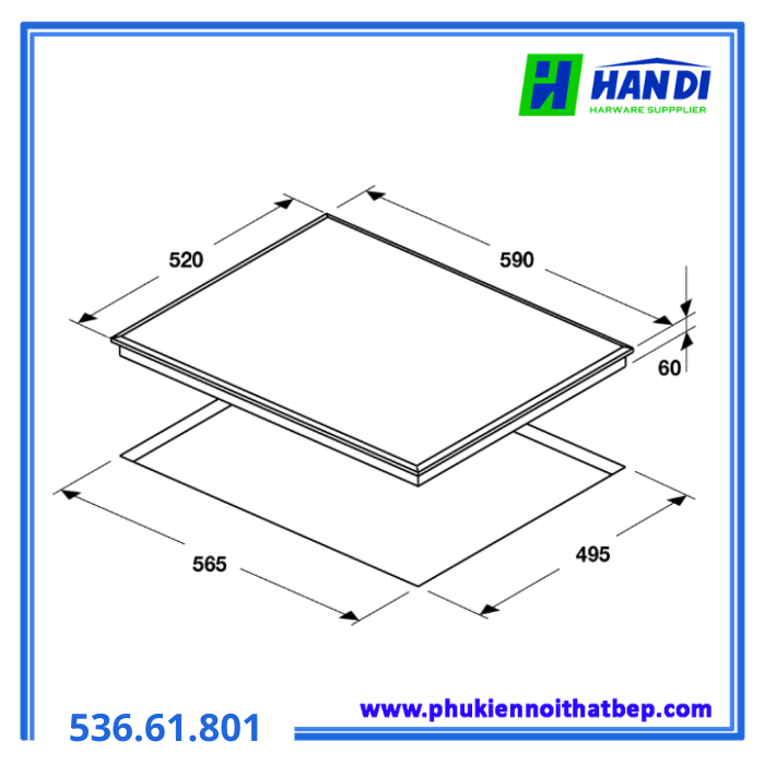 Bếp từ 3 vùng nấu HAFELE HC-I6037B 536.61.801