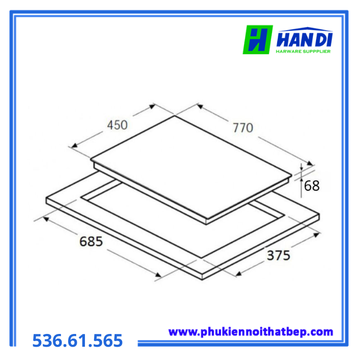 Bếp từ kết hợp điện 2 vùng HC-M772C HAFELE 536.61.565