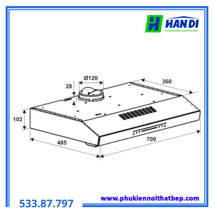 Máy hút mùi 70cm HAFELE HC-B705B 533.87.797