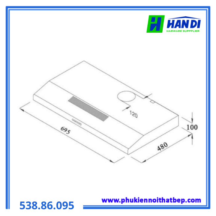 Máy hút mùi 70cm HAFELE HC-BI70B 538.86.095