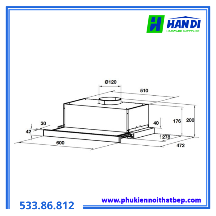 Máy hút mùi HAFELE HC-H6021TS 533.86.812