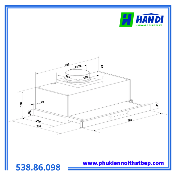Máy hút mùi HAFELE HC-H7032TB 538.86.098