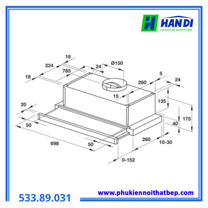 Máy hút mùi HAFELE HH-S70A 533.89.031