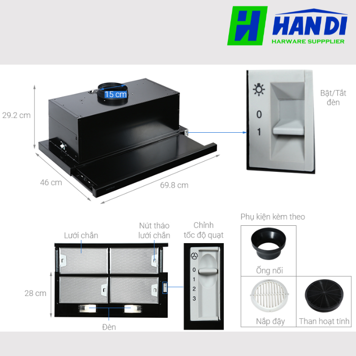 Máy hút mùi HAFELE HH-SG70A 533.89.021