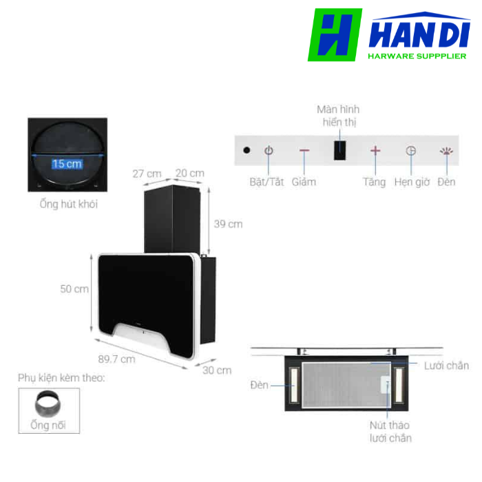 máy hút mùi Hafele HHWVGD90A 533.80.203