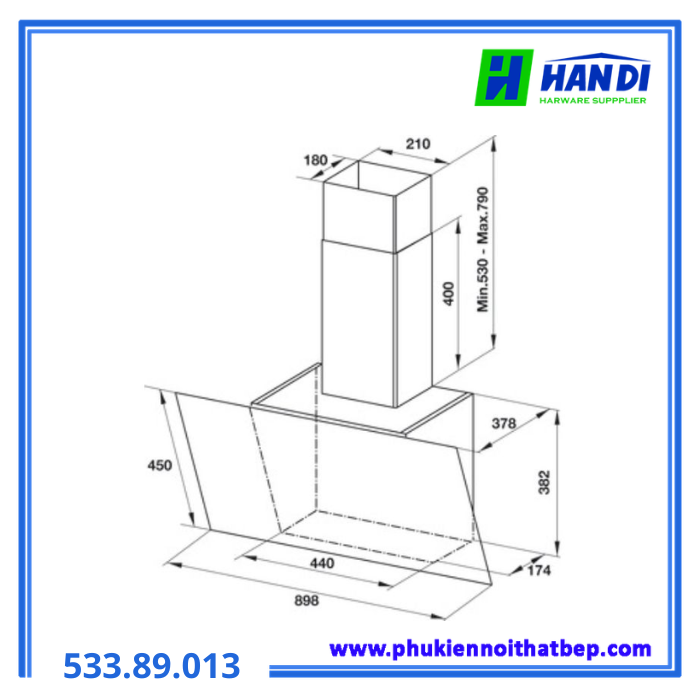 Máy hút mùi gắn tường HAFELE HH-WVG90C 533.89.013