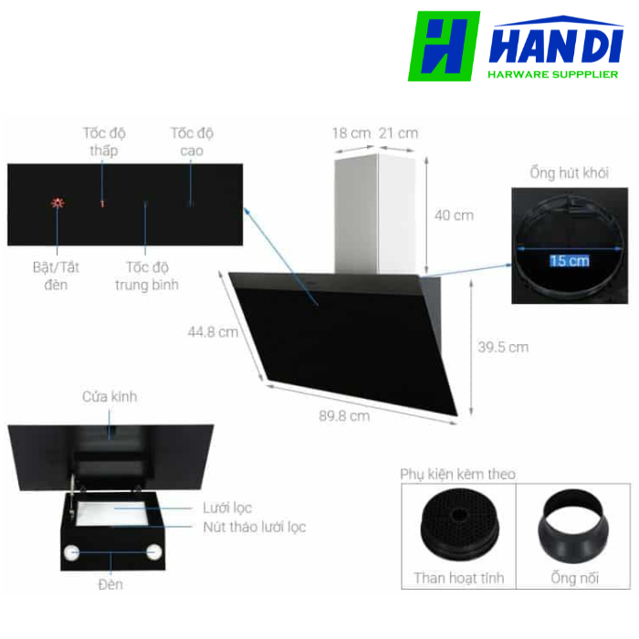 Máy hút mùi gắn tường HAFELE HH-WVG90C 533.89.013