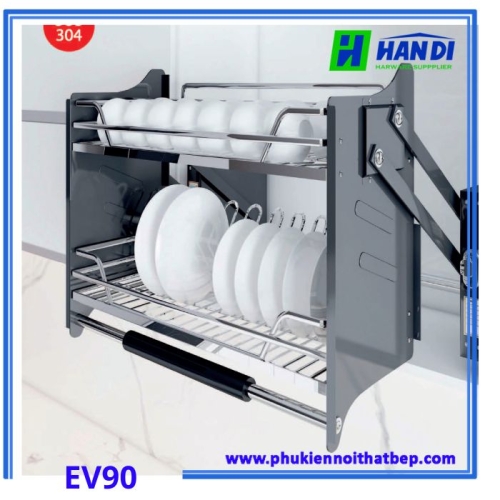 Giá bát đĩa nâng hạ INOXEN bằng inox cao cấp