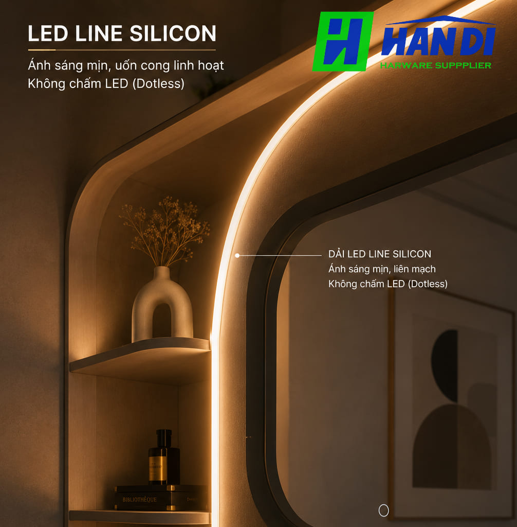 Đèn Led Line Silicon ánh sáng mịn không lộ mắt LED Hân Di