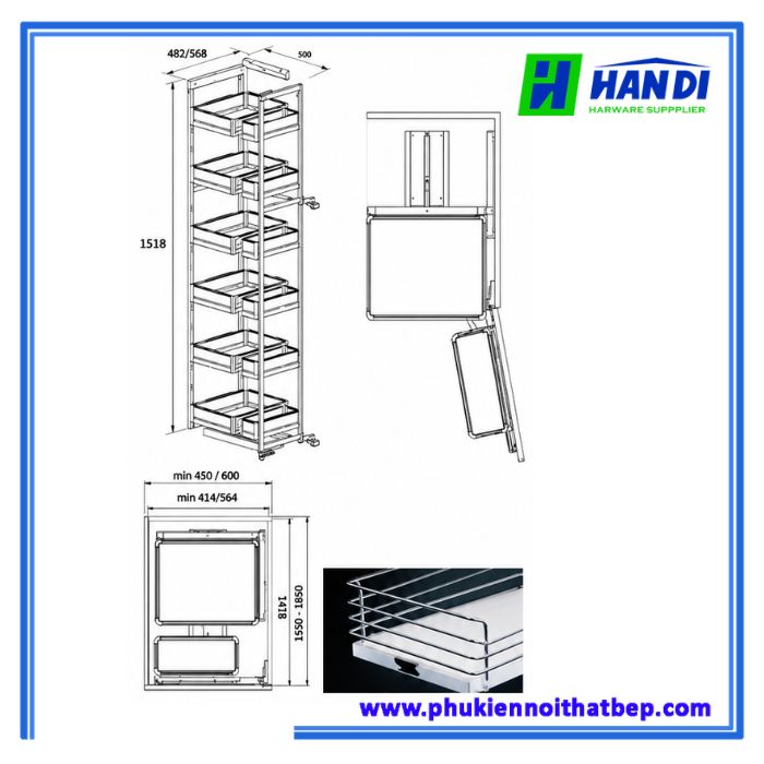 Tủ kho đáy gỗ cánh mở TKM-560M