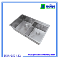 Chậu rửa 2 hố lệch thoát tròn GARIS GS21.82