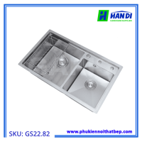 Chậu rửa 2 hố lệch thoát tròn GARIS GS22.82