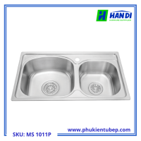Chậu rửa chén 2 hố inox 304 MALLOCA MS 1011P