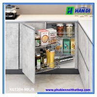Kệ góc liên hoàn inox nan tròn KGT304-90L/R
