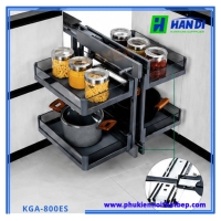Kệ góc liên hoàn khung nhôm - vách kính KGA-800ES, KGM-180R
