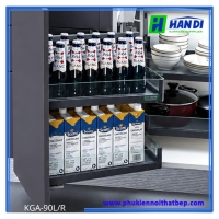 Kệ góc liên hoàn khung nhôm - vách kính KGA-90L/R