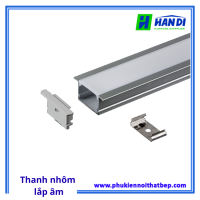 Thanh nhôm lắp âm đèn led
