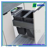 Thùng đựng rác ray âm giảm chấn 2 khoang C1A06-145