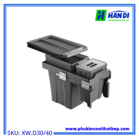 Thùng rác đôi âm tủ cánh kéo GRANDX XW.D30, XW.D40