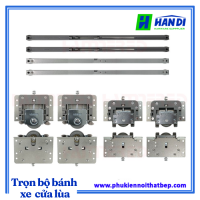 Trọn bộ phụ kiện bánh xe cửa lùa tủ áo 3 cánh