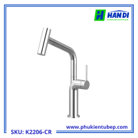 Vòi rửa chén nóng lạnh dây rút MALLOCA K2206-CR