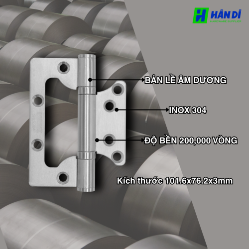 Bản lề Âm Dương IMUNDEX-701.17.140 Inox 304