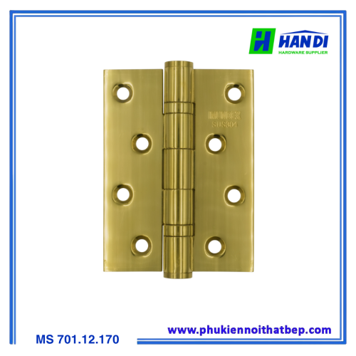 Bản lề bi IMUNDEX-701.12.170 Inox 304 Mạ vàng PVD