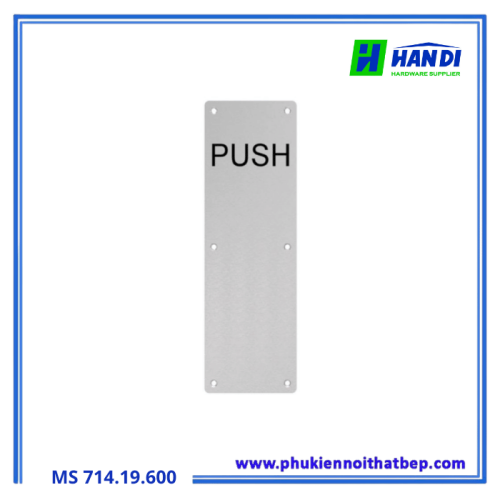 Bảng đẩy cửa IMUNDEX 714.19.600, Inox 304 cao cấp "PUSH"
