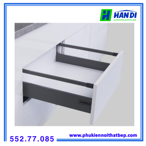 Bộ ray hộp Alto màu xám Hafele H135X500mm 552.77.085