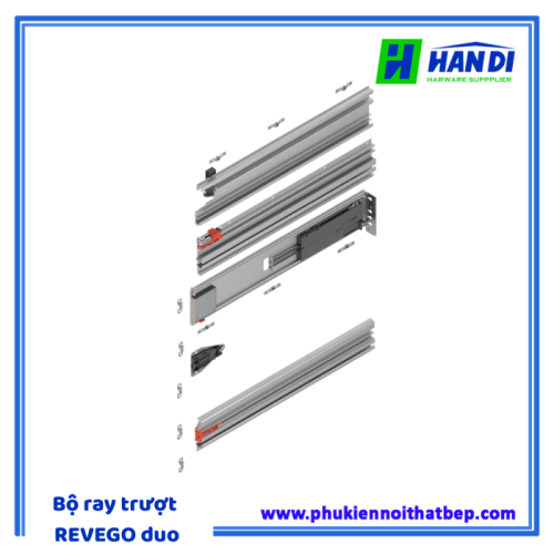 Bộ ray cửa trượt sếp âm REVEGO duo 