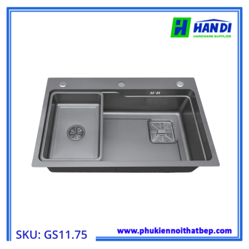 Chậu rửa 1 hố to tích hợp hố phụ rời GARIS GS11.75