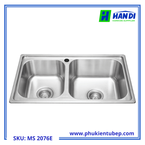 Chậu rửa chén 2 hố inox 304 MALLOCA MS 2076E