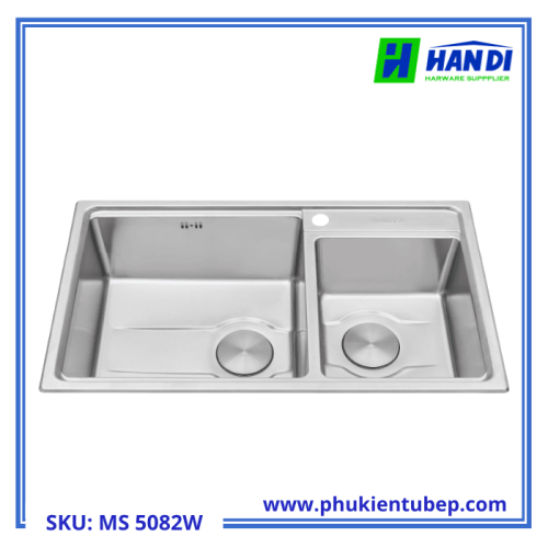 Chậu rửa chén 2 hố inox 304 MALLOCA MS 5082W