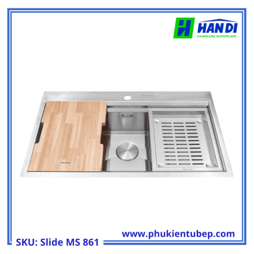 Chậu rửa chén 1 hố inox 304 MALLOCA Slide MS 861