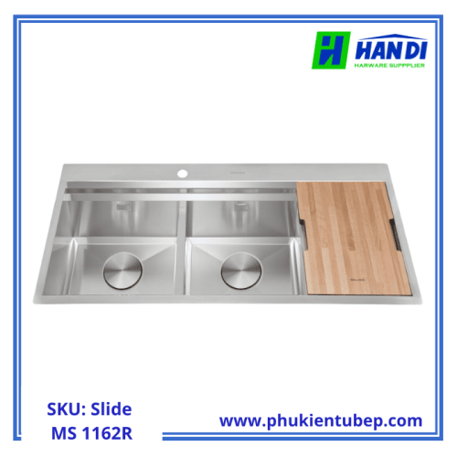 Chậu rửa chén 2 hố inox 304 MALLOCA Slide MS 1162R