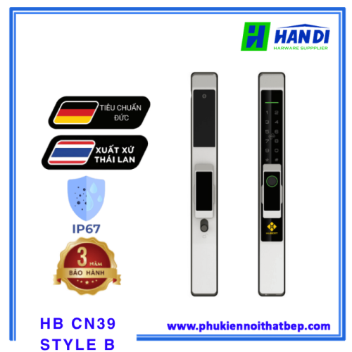 Khóa vân tay Hubert cửa nhôm HB CN39 STYLE B