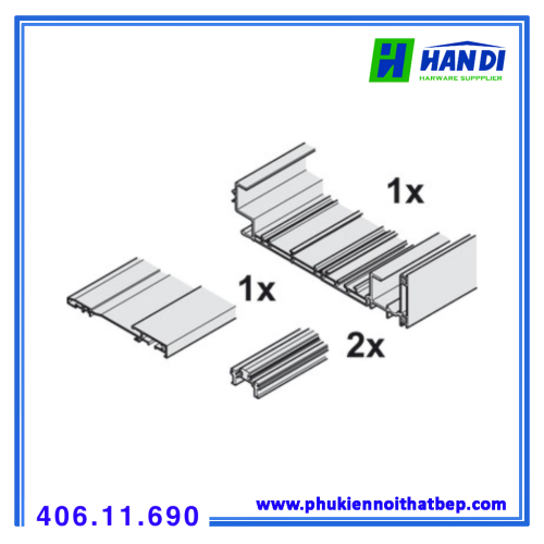 Ray trượt Finetta 50 1531-2330 mm Hafele 406.11.690