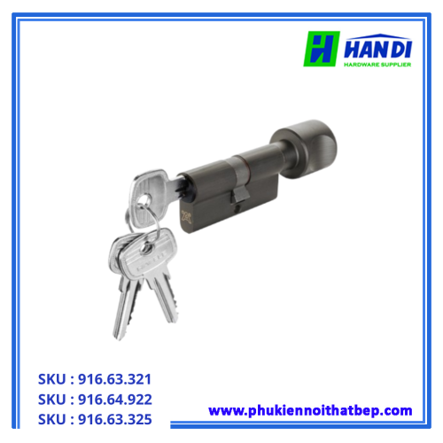 Ruột khóa một đầu chìa, một đầu vặn HAFELE 916.63.321