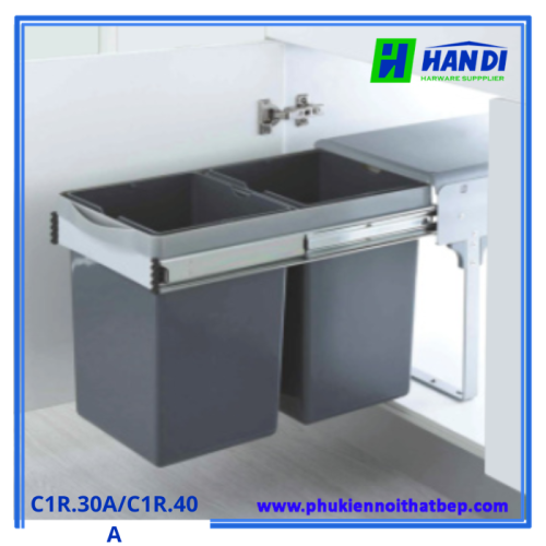 Thùng đựng rác 2 ngăn gắn cánh C1R.30A/C1R.40A