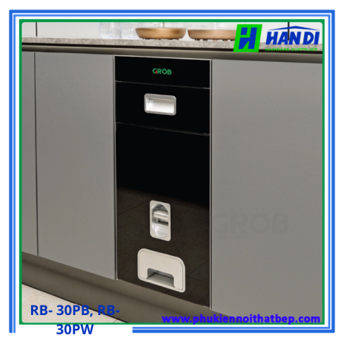 Thùng gạo mặt gương viên nhôm RB- 30PB, RB- 30PW