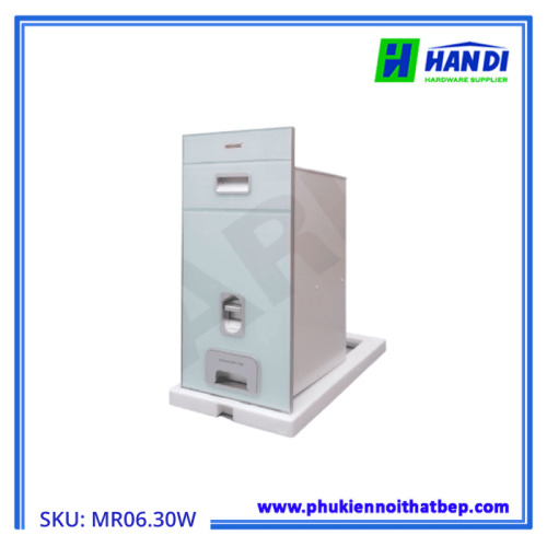 Thùng gạo mặt kính trắng xanh, 1 khoang GARIS MR06.30W