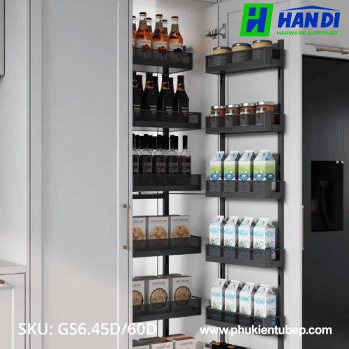 Tủ Đồ Khô 6 Tầng, Rổ Nhôm Vách Kính GARIS GS6.45D, GS6.60D