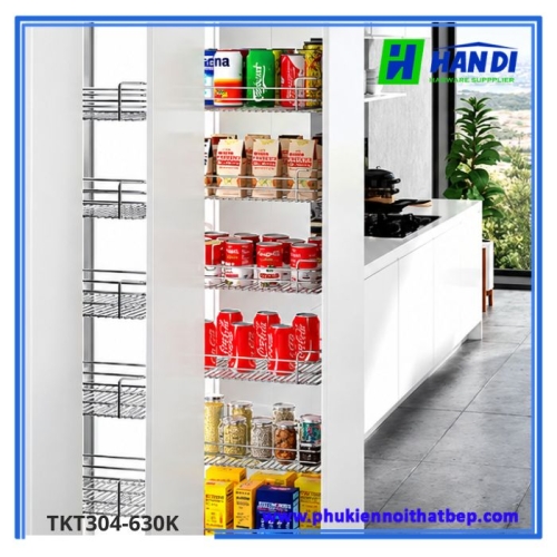 Tủ kho Inox nan cánh kéo rút TKT304-630K