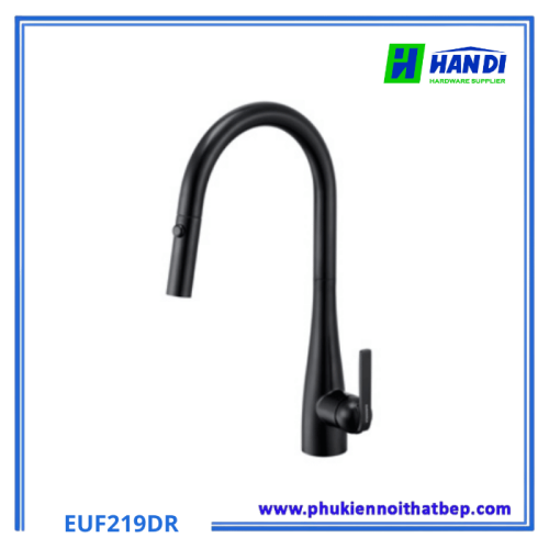 Vòi Rửa Bát Eurogold EUF219DR Dây Rút Inox 304 Đen